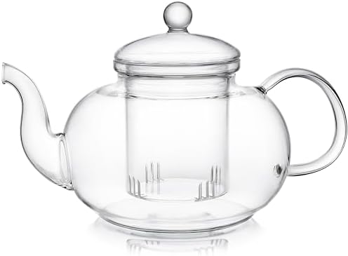 Teabloom Blossoms Glass Teapot – Stovetop and Microwave Safe Borosilicate Glass Teapot with Removable Loose Tea Glass Infuser (32 Oz) - Tea Purist's Choice - Image 5