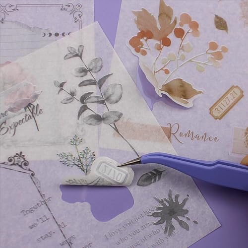 40 Sheets Sticker Book for Adults Journaling, Washi and PET Materials, Ephemera Aesthetic Stickers for Junk Journals, Bujo, Planners (Autumn & Winter) - Image 7