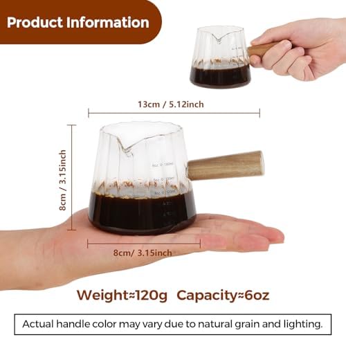 YARRAMATE 6oz Glass Espresso Measuring Cups, 2 Pack with Handle - Image 2