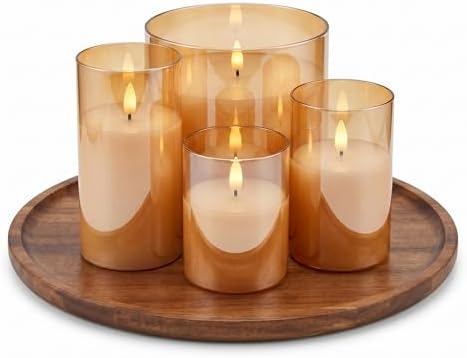 9.8 Inch Round Wood Tray for Coffee Table, Rustic Candle Holder Tray Home Decor, Small Wooden Serving Tray for Living Room, Decorative Farmhouse Centerpiece for Kitchen Counter - Image 7