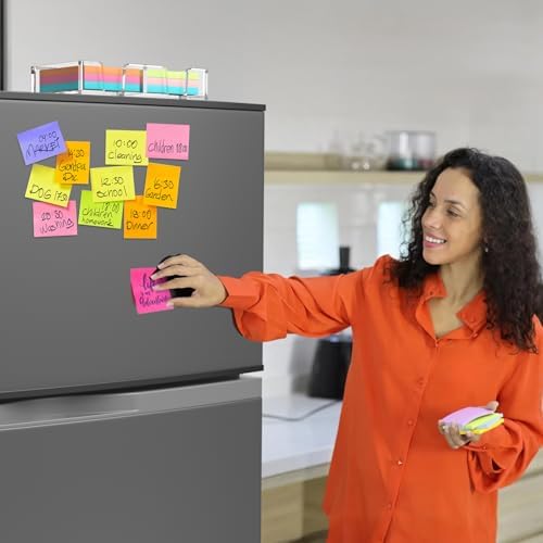 BEEGO Sticky Note Organizer - 3x3 in 2IN1 Crystal Clear Acrylic Notepad Holder Acrylic Sticky Note Dispenser Cute Memo Holder (NO Pads) for Dorm Room Office Desk Organization - Image 4