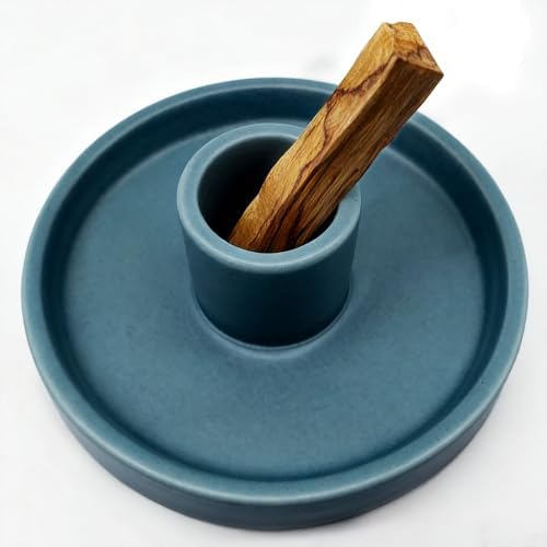 Palo Santo Holder, Ceramic Incense Stick Holder, Sage Holder for Yoga, Meditation, and Energy Cleansing, Unique Ceramic Incense Holder Gift for Palo Santo Sticks (Blue) by GVOPGIDESCitronellaIncense