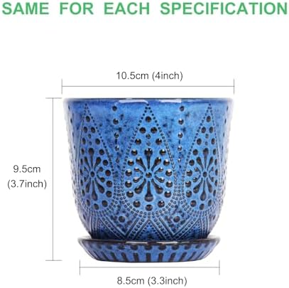 Gepege Ceramic Succulent Pots, 4 Inch Small Plant Pots with Drainage - Image 2