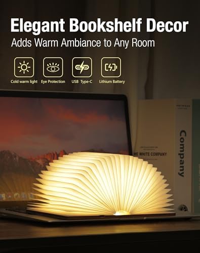 5.7 in Wooden Book Lamp, Book Lovers Gifts,Teacher Appreciation Gifts - Image 3