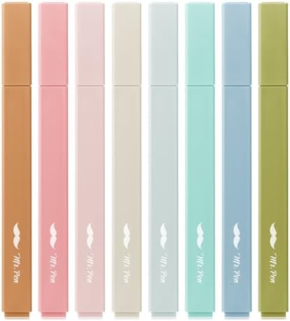 Mr. Pen- Aesthetic Highlighters No Bleed, 8 Pack, Assorted Colors | Chisel Tip, Cute Highlighters Assorted Colors for Journaling, Highlighting, Underlining, Fast Dry, Back to School Supplies by MrPen