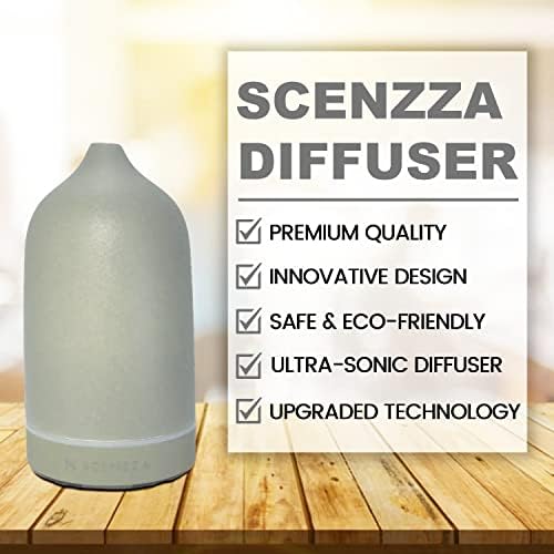 Ceramic Essential Oil Diffuser - 10 Watt Ultrasonic Aromatherapy Portable Air Diffuser- Promote Sleep Moisturize The Air & Eliminate Odor - Suitable for Home and Office - 160ml (Cool Gray) - Image 2