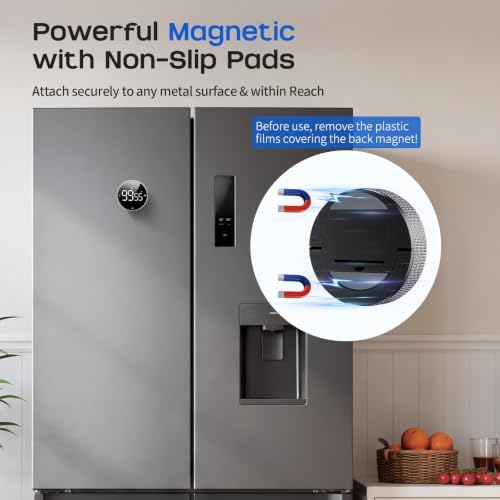 Seniny Digital Kitchen Timer, Magnetic Visual Timer with Large LED Display - Image 2