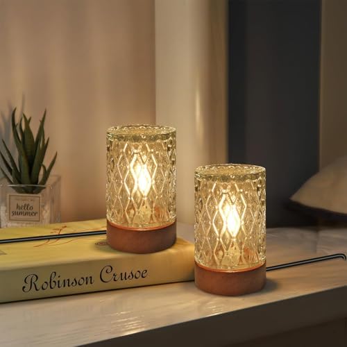 Mini Soft Warm LED Night Light,Dimmable Bedside Lamp Small Nightstand Glass Lamps Desk Reading Light for Bedroom,Living Room,Study Room,Office - Image 6
