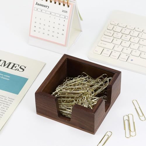 MultiBey Wood Double Opening Sticky Note Holder -Walnut Memo Pads Dispenser - Image 2