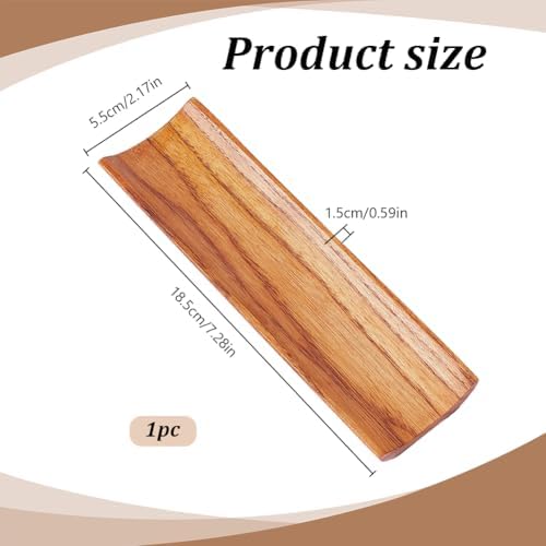 PLIGREAT Wood Pen Tray, Pens Display Holder Brown Wooden Pen Desk Organizer for Office Stationery Desk Decor Retro Home Bedroom Decoration, 7.28x2.17x0.59inch - Image 2