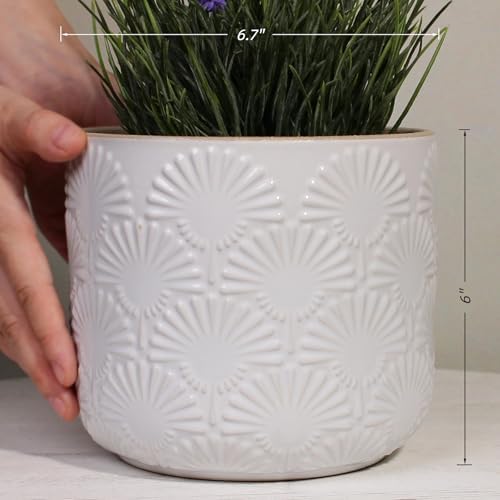 Modern Minimalist Ceramic Plant Pot, 6.7" Planters for Indoor Plants - Image 6