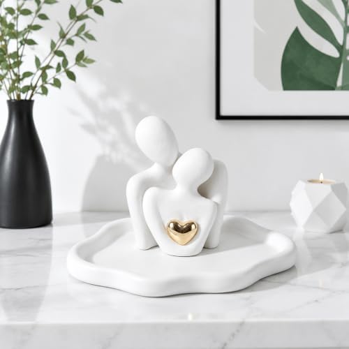 Jewelry Tray with Hugging Couple Figurine, Gift for Her - Image 2