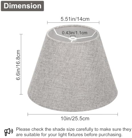 Small Lamp Shades Set of 2, 5.5" Top x 10" Bottom x 6.6" High, Gray - Image 2