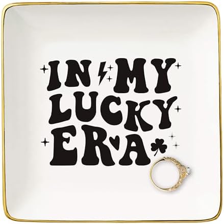 NZY Lucky Gifts Shamrock Pride St. Patricks Day Gift - Ceramic Jewelry Tray Trinket Holder Ring Dish by NZY