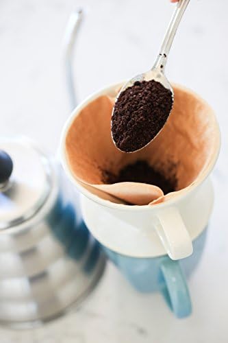 Simply Charmed Ceramic Pour Over Coffee Maker with 40 Count Melitta Filters - Elegant Single Serve Coffee Dripper for Rich Brewed Pour Over Coffee - Base Measures 4", Height 3" - Brews 8-16 oz - Image 4