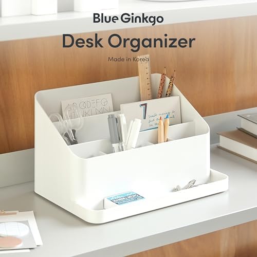 BLUE GINKGO Desk Organizer, Office Supplies, White, Made in Korea - Image 2