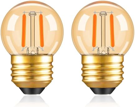 G40 LED Low Watt Light Bulbs Warm Glow E26 Amber 1W 10 Watt Light Bulb by PADMOLUDAZ