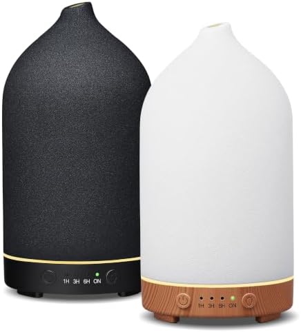 Gooamp 200ML Ceramic Essential Oil Diffuser for Home, Stone Diffuser 2 Pack by Gooamp