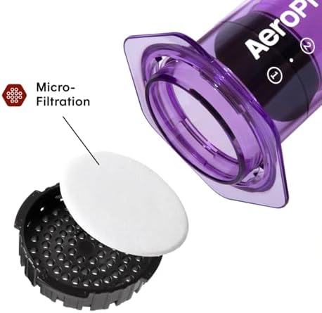 AeroPress Clear Purple Coffee Press, French Press, Pour-Over & Espresso Style - Image 3