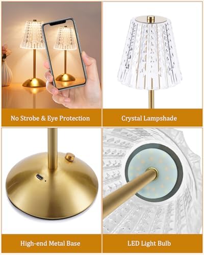 Cordless Touch Table Lamp, Classic Edition Rechargeable Small Desk Lamp - Image 6
