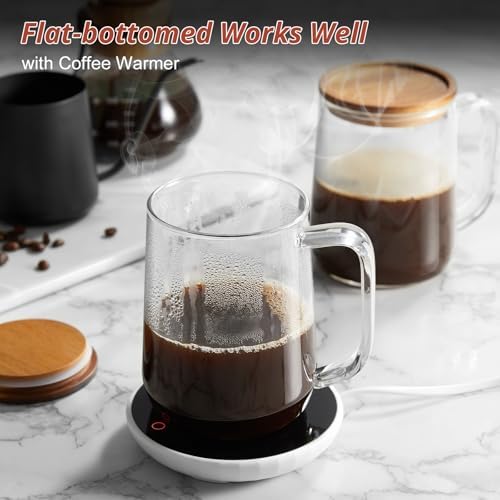 Large Glass Coffee Mugs, 20 oz Glass Coffee Cups with Acacia Wood Lids, Clear Borosilicate Glass Mugs with Handles for Cappuccino, Tea, Latte, Hot/Cold Beverages, Wine, Americano, Set of 2 - Image 5