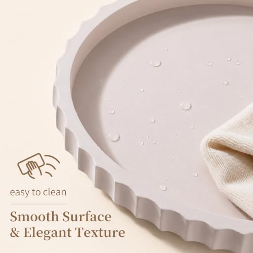 Hanobe Oval Decorative Coffee Table Tray for Home Decor with Wavy Edge - Image 4