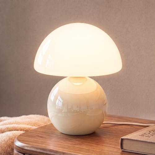 Dawnwake Mushroom Lamp Table Lamp for Bedroom-Small Desk Table Lamps,Cream by Dawnwake