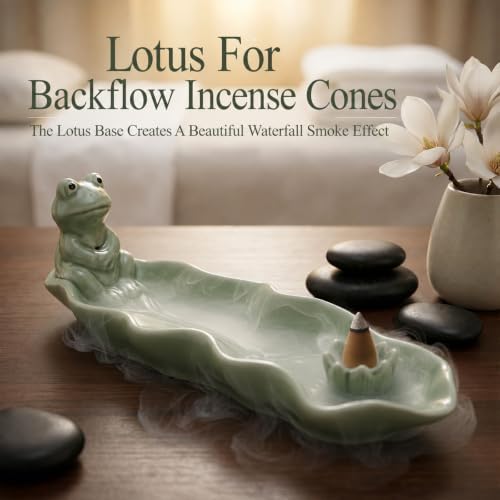 Frog Incense Holder for Sticks, Handmade Ceramic Holder for Burning Sage Sticks, Palo Santo, Cone and Backflow, Incense Burner for Meditation Room Home Decor, Frog Spiritual Gifts for Women - Image 7