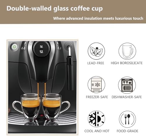 DINGPAI 15 oz Double Walled Glass Coffee Mugs, Large Coffee Mug with Handle - Image 4