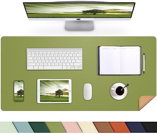 AFIING Cork Desk Mat, 35.4" x 17", Olive Green,Desk pad Protector by AFIING