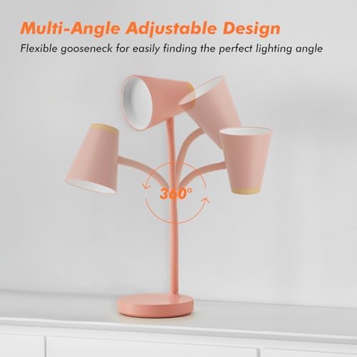 EJIAXIN Desk Lamps for Home Office - Small LED Desk Lamp Touch Dimmable Reading Light for College Dorm Room - Adjustable Flexible Gooseneck Table Lamp for Bedside Bedroom Nightstand Pink - Image 6