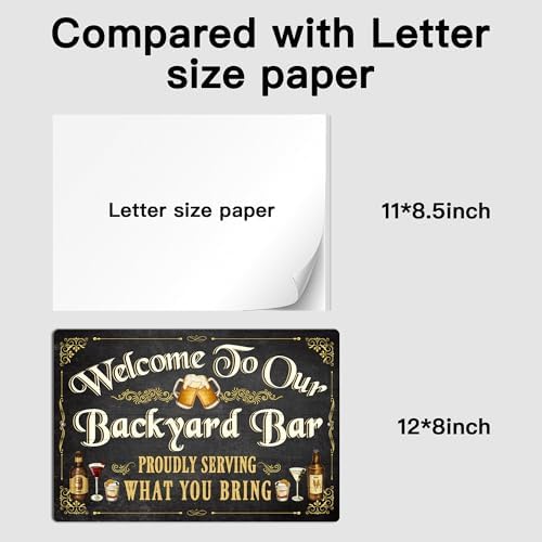 Putuo Decor Bar Signs, Welcome to Our Backyard Bar, 10" x 8" Aluminum Wall Mount Decorative Sign for Home Bar, Pub, Man Cave - Image 2