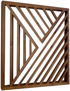 Musanpou Wooden Geometric Home Wall Decor Slatted Wood Design Wall Sculpture，Set of 3 Wood Wall Art decorate，Boho Bathroom Bedroom Living Room rustic Home Decoration - Image 7