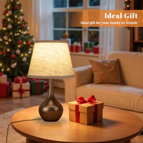 16.1" Touch Table Lamp for Nightstand, 3 Way Dimmable Small Bedroom Lamp - Image 4