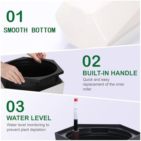 22.5" Tall Planters Set of 2, Self-Watering Planter, Outdoor Planters - Image 4
