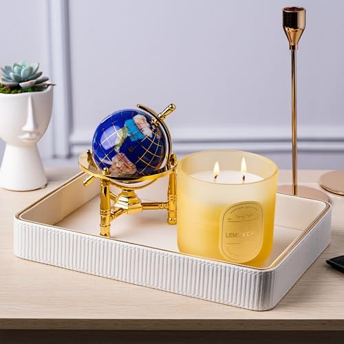 Perfume Tray Valet Tray Night Stand Bedside Organizer| Perfume Organizer Catchall| Perfume Trays for Dresser Vanity Tray for Dresser Countertop| Perfume Holder| Nightstand Organizer Women (White) - Image 4