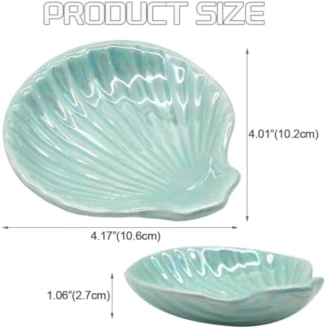 Ceramic Jewelry Tray Trinket Dish, Jewelry Dish for Women, Shell Ceramic Plate, Ring Dish Holder for Earrings Necklace Organizer, Mother's Day Christmas Birthday Gift - Image 3