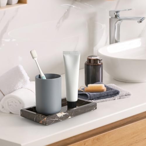 Natural Small Marble Vanity Tray, Stone Organizer for Bathroom & Kitchen - Image 5
