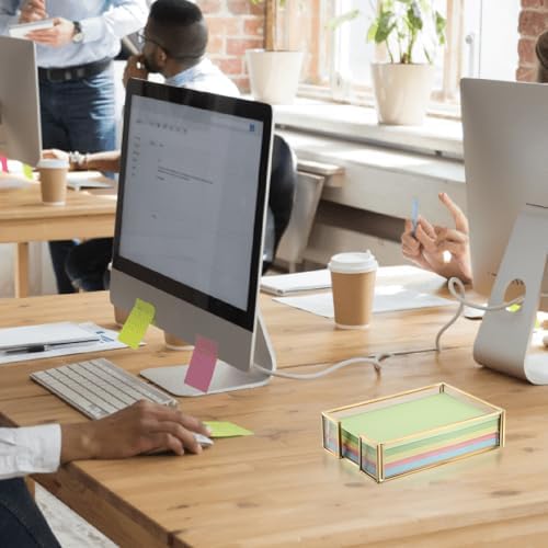 BTSKY Golden Glass Sticky Note Holder for 4x6 Inch Sticky Notes - Image 6