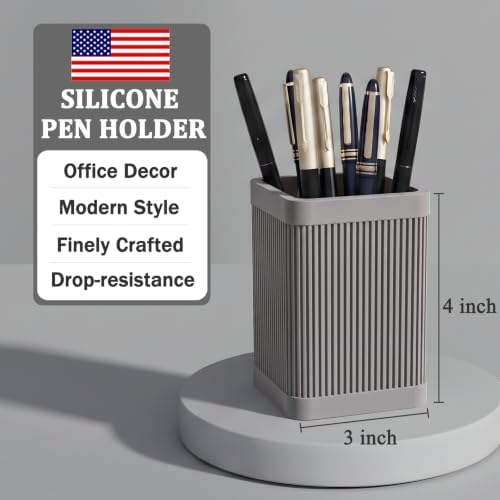 HighHerz Aesthetic Silicone Pen Holder for Desk, Office Desk Accessories - Image 3