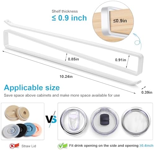 2 Pack Tumbler Lid Organizer for Corner Cabinets, Holds 24 Lids (white) - Image 2