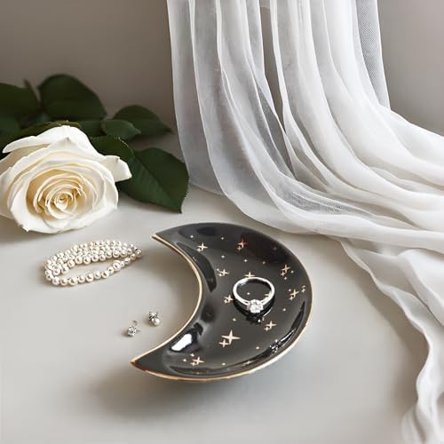 Small Moon Jewelry Dish Tray, Black - Image 4