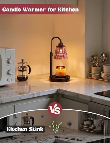Pomegranate Red Candle Warmer Lamp with Timer, Dimmable Candle Warmer for Home Decor, Height Adjustable Candle Lamp for Jar Candles, Birthday Gifts for Women Mom, House Warming Gifts New Home - Image 4