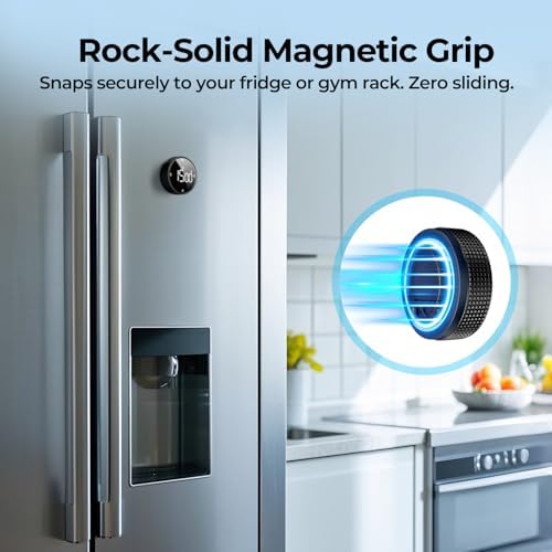 Digital Kitchen Timer, Large Display Magnetic Countdown Countup Timer, 3 Preset Times (5, 15, 25),Volume & Brightness Adjustable for Cooking Classroom Studying, Easy for Kids (Black,2Pcs) - Image 2