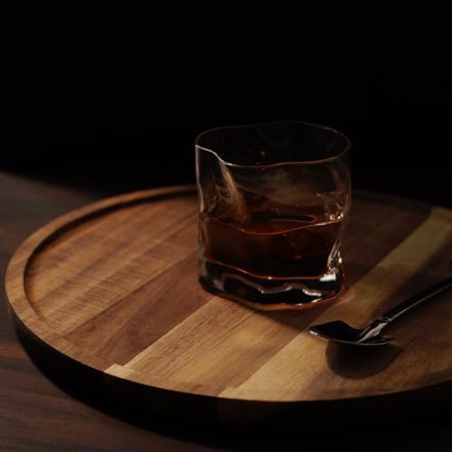 PINXIURY 11.8 Inch Round Wooden Decorative Serving Tray for Coffee Table and Home Decor, Round Wood Tray for Table Centerpiece, Small Candle Tray, Acacia, Appetizer Charcuterie Board - Image 5