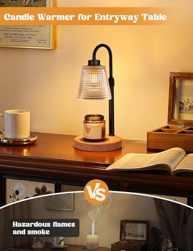 Innqoo Rustic Candle Warmer Lamp with Timer, Dimmable Candle Warmer for Jar Candles, Height Adjustable Wax Melts Warmer, Birthday Gifts for Women Mom, House Warming Gifts New Home Decor - Image 5