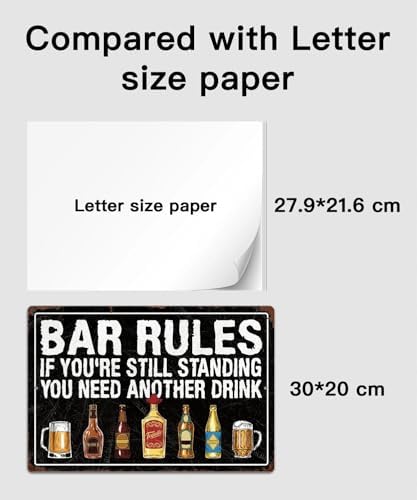 Putuo Decor Vintage Bar Sign, Bar Rules If You're Still Standing Need Another Drink Metal Plaque, Retro Alcohol Themed Wall Decor for Man Cave Bar Pub, Funny Drinking Gift - Image 2