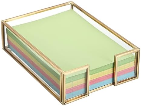 BTSKY Golden Glass Sticky Note Holder for 4x6 Inch Sticky Notes by BTSKY
