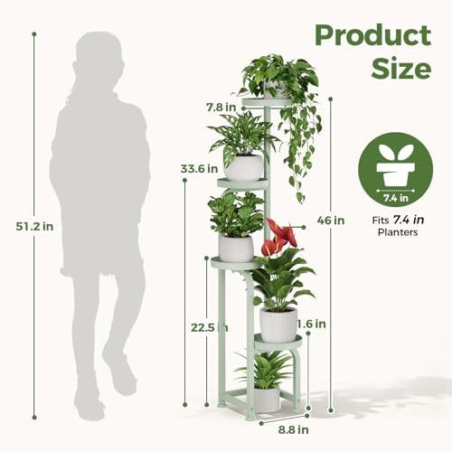 Bamworld Corner Plant Stand Indoor Outdoor Tall Metal Flower Pot Stands - Image 2