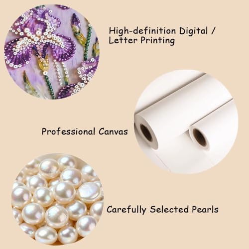 Mrchfr Wave Pearl Painting Kit for Adults & Beginners, DIY Ocean Theme DIY All-Pearl Dot Painting, Stress Relief Art Craft Supplies for Gift Home Wall Decor, No Frame (Style C) - Image 6